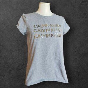 Women's sequined Calvin Klein tee shirt size small